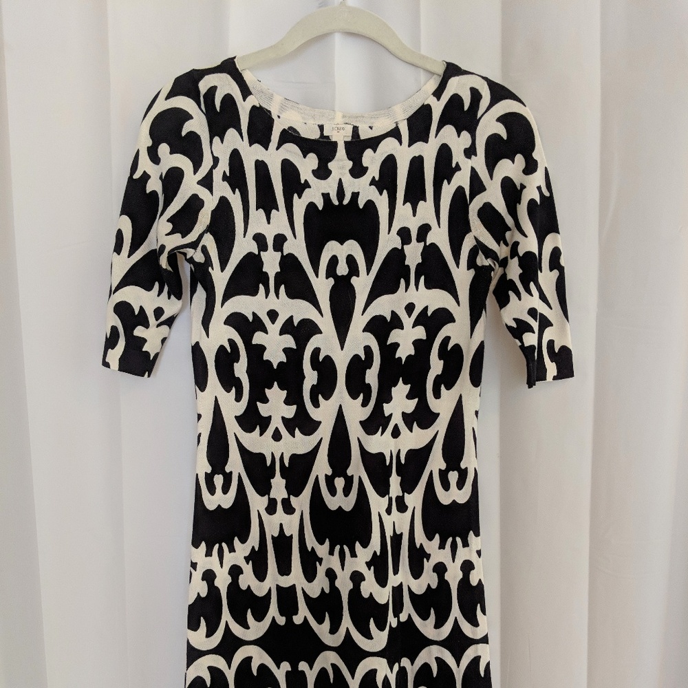 J. Crew Form Fitting Knit Pattern Dress